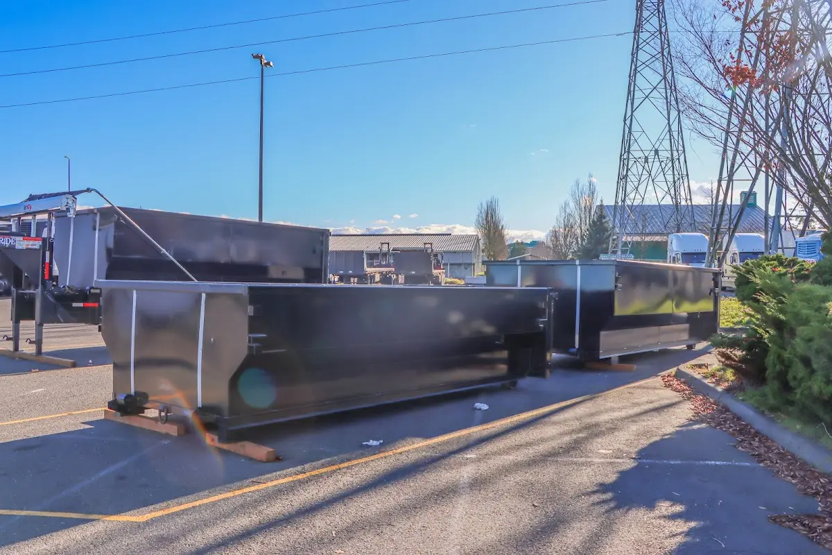 Roll-off dumpster ready for waste disposal at job site for 30 Yard Dumpster Rental in Pleasant Hill